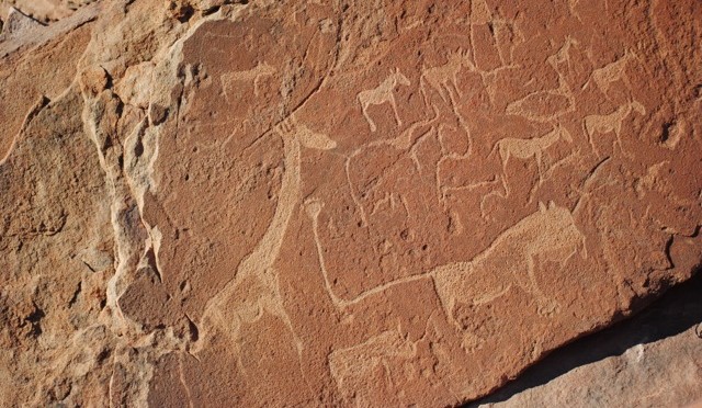 Twyfelfontein Rock Engravings, Burnt Mountain, & the Organ Pipes