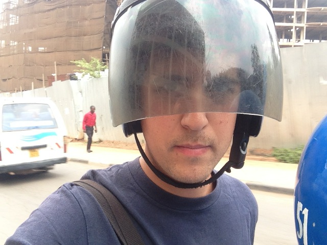 Moto Taxi Helmet, Kigali, Rwanda.